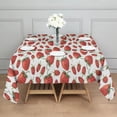 thumbnail image 3 of Strawberry Plants Fruit White Pattern Square Tablecloth,Waterproof Square Table Cover,Wipeable Spillproof Washable Table Cover for Home Kitchen Party Decor 42"X42"(107x107cm), 3 of 6