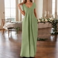 thumbnail image 2 of JIAYUE Women's Dress Loose Ankle-Length Plus Size Fashion Casual Solid Color Sexy V Neck Short Sleeve Pocket Long Classic Female Dresses, 2 of 5
