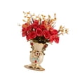 thumbnail image 4 of Flores falsas en el jarrón Flower Pot de oro Flores creativas rústicas Disposición de estilo europeo para la sala de estar Café Escritorio de interior B, 4 of 8