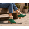 thumbnail image 3 of Women's Suede-Look Mid Calf Boots, Warm Fur Trim Chunky Heel Pull On Winter Booties, 3 of 7