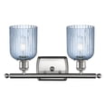 thumbnail image 2 of 516-2W-SN-G559-5BL Innovations Lighting Bridal Veil - 2 Light Bath Vanity-10 Inch Tall and 15 Inch Wide-Satin Nickel Finish-Princess Blue Glass Color, 2 of 3