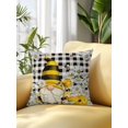 thumbnail image 2 of Outdoor Pillows Waterproof, Daisy Floral Bedding Throw Pillows with Insert for Couch Sofa Bed, Bee Gnomes Flowers Black White Plaid 16x16 Inch Pillowcases Decorative Camping Patio Pillow Set of 1, 2 of 8
