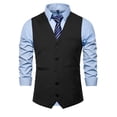 thumbnail image 6 of ZCFZJW Men's Classic Slim Fit Dress Vest Formal Wedding Prom Tuxedo Suit Business Dress Vest Waistcoat with Pockets Black XXXL, 6 of 6