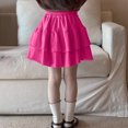 thumbnail image 3 of Girls Mini Skirt, Flowy Pleated Solid Color Ruffle Tiered Short Skater Skirt Plus Size Mini Skirt 6Y, 3 of 5