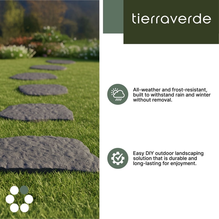 TierraVerde Natural Rock Stepping Stones, 4-Pack Gray photo 3
