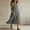 Gray, variant on Women Solid Sleeveless Pleated Midi Dress, Front Button Split Flowy Long Dress, Summer Casual Vacation Sundress Khaki XL(XL)