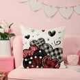 thumbnail image 2 of Valentine''s Day Pillow Covers 18x18 Inch Set of 2 Red Black Hearts Decor White Throw Pillow Covers Valentine''s Day Cushion Case Decoration for Sofa Couch, 2 of 6