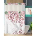 thumbnail image 2 of No Hook Shower Curtain with Snap in Liner, Abstract Pink and Green Ombre Plants Leavs Berry Hotel Shower Curtains for Bathroom, Washable Shower Curtain Liner Set with Mesh Top Window, 60"x72", 2 of 6