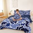 thumbnail image 4 of Catabedysis Safari Animal Bear 7-Piece Twin Bedding,Rustic Camouflage Camping Bedding Comforter Set For Boys,Blue,Navy Blue Reversible, 4 of 7