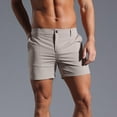 thumbnail image 6 of Afuyipoi Men's Quick-Dry Beach & Outdoor Shorts, Solid Color Button Elastic Waist 3-Inch Shorts with Side Pockets Khaki XL, 6 of 8