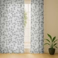 thumbnail image 6 of Vargottam Leaf Vines Print Sheer Georgette Curtains for French Doors & Balcony - 2 Panels, 96" Long, Light Filtering, Grommet Top Printed Drapes for Living Room or Lounge, 6 of 9