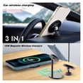 thumbnail image 3 of 15W Magnetic Wireless Charger Qi 3 In 1 Wireless Car Charger For Phone ,Fast Charging Power, 3 of 7