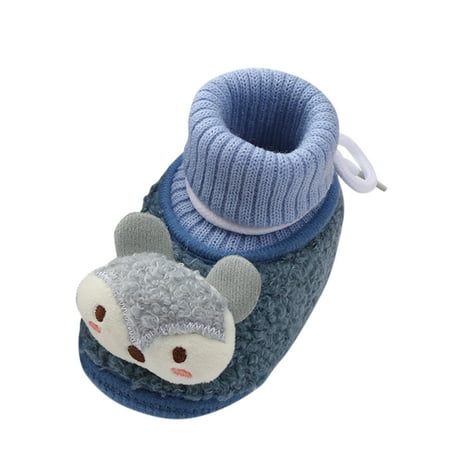 

kamemir Kids Shoes Size 12 For 3 Months-6 Months Boys Soft Booties Snow Boots Warming Toddler Sneakers(Blue 5.5)