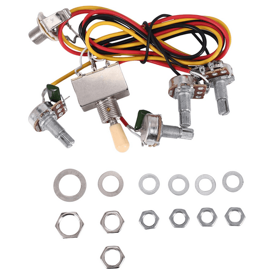 2025 New! Guitar Wiring Harness Prewired 2 Volumes Tones 4-500k Pots For LP