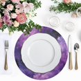 thumbnail image 4 of 15 Inch Round Grid Plate Mats Heat Non-Slip Resistant PVC Placemats for Kitchen Dining Table Decor Purple and Black Tie-dye Texture 1PCS, 4 of 5