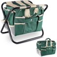 thumbnail image 1 of Taburete de herramientas de jardín, taburete de herramientas de jardín plegable con bolsa de almacenamiento desmontable, regalos de jardín para mujeres, padres, jardineros, 40*30*34cm. Afortunado Sencillez, 1 of 5