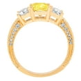 thumbnail image 3 of 3.61 ct Emerald Cut Simulated Yellow Diamond 3 Stone 14K Yellow Gold Womens Engagement Ring, 3 of 5