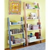 Leaning 4 Tier Bookcase, White And Pink