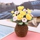 thumbnail image 5 of Cesta tejida de bonsái con clavel en miniatura para casa de muñecas, escala 1:12, para decoración de jardín y sala de estar., 5 of 8