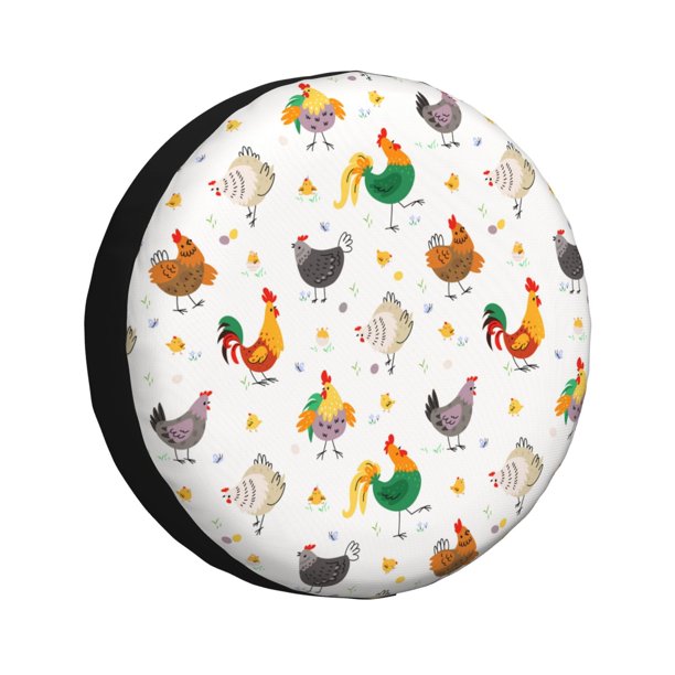 Balery Funny Chicken Cubiertas para Neumáticos - Protector Resistente para Neumáticos de Camioneta, SUV, Remolque, Camper y RV-16 inch
