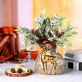 thumbnail image 6 of Dalrosia Christmas Artificial Mistletoe Ornament with Red Bow Christmas Hanging Mistletoe Decoration Bouquet Floral Natural Pine Cones Holiday Decoration Ornament Bouquet, 6 of 6
