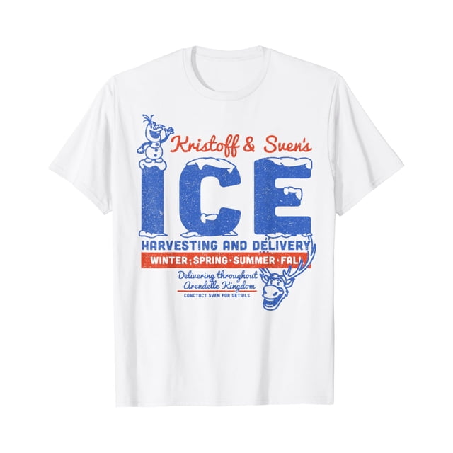Disney Frozen Kristoff & Sven'S T-Shirt Graphique de Récolte et Livraison de Glace Toutes Tailles P-5TG