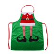 thumbnail image 2 of Delantal navideño con decoración de limpieza para adultos, delantal con babero, creativo y festivo para cocina. Verde, 2 of 9