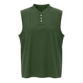 thumbnail image 5 of MOJOGO Men's Tank Top Loose Sleeveless Shirt Colloard Tops with 3 Buttons Breathable Cotton Blend Tees for Beach & Travel 2XL, 5 of 5