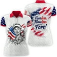 thumbnail image 2 of HOMYGIFTS Women's Golf Polo – American Flag Design with "Fearless, Flawless and Fore!", 2 of 10