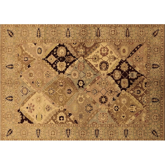 Ahgly Company Indoor Rectangle Oriental Brown Industrial Area Rugs, 7' x 9'