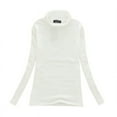 thumbnail image 4 of T-shirt à Manches Longues Col Roulé Simulé pour Femmes, Col Rond, Extensible, Slim, Superposé, 4 of 6