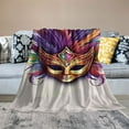 thumbnail image 2 of Sheronv Mardi Gras Warm Lightweight Blanket Soft Fleece Blankets Throw Blanket Living Rooms Sofa Decor Cow Gifts All Seasons Bed 60x80in, 2 of 6