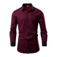thumbnail image 3 of Dagugfen Shirts for Men Button up Long Sleeve Striped Slim Lightweight Casual Tops for Dating Wedding Prom, 3 of 6
