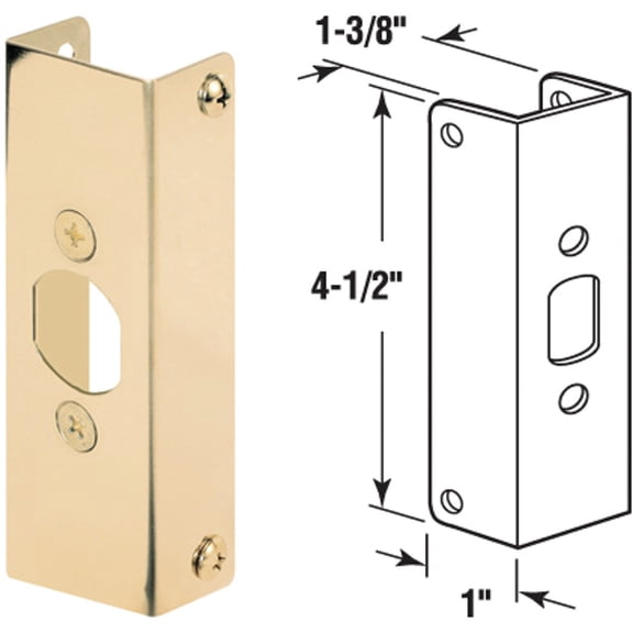 1-3/8 in. Thick Bright Brass Door Edge Reinforcer