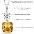 thumbnail image 5 of Gem Stone King 4.50 Cttw Yellow Citrine and White Topaz Pendant Necklace for Women | 925 Sterling Silver | Gemstone November Birthstone | Cushion 10MM and Round 6MM, 5 of 5
