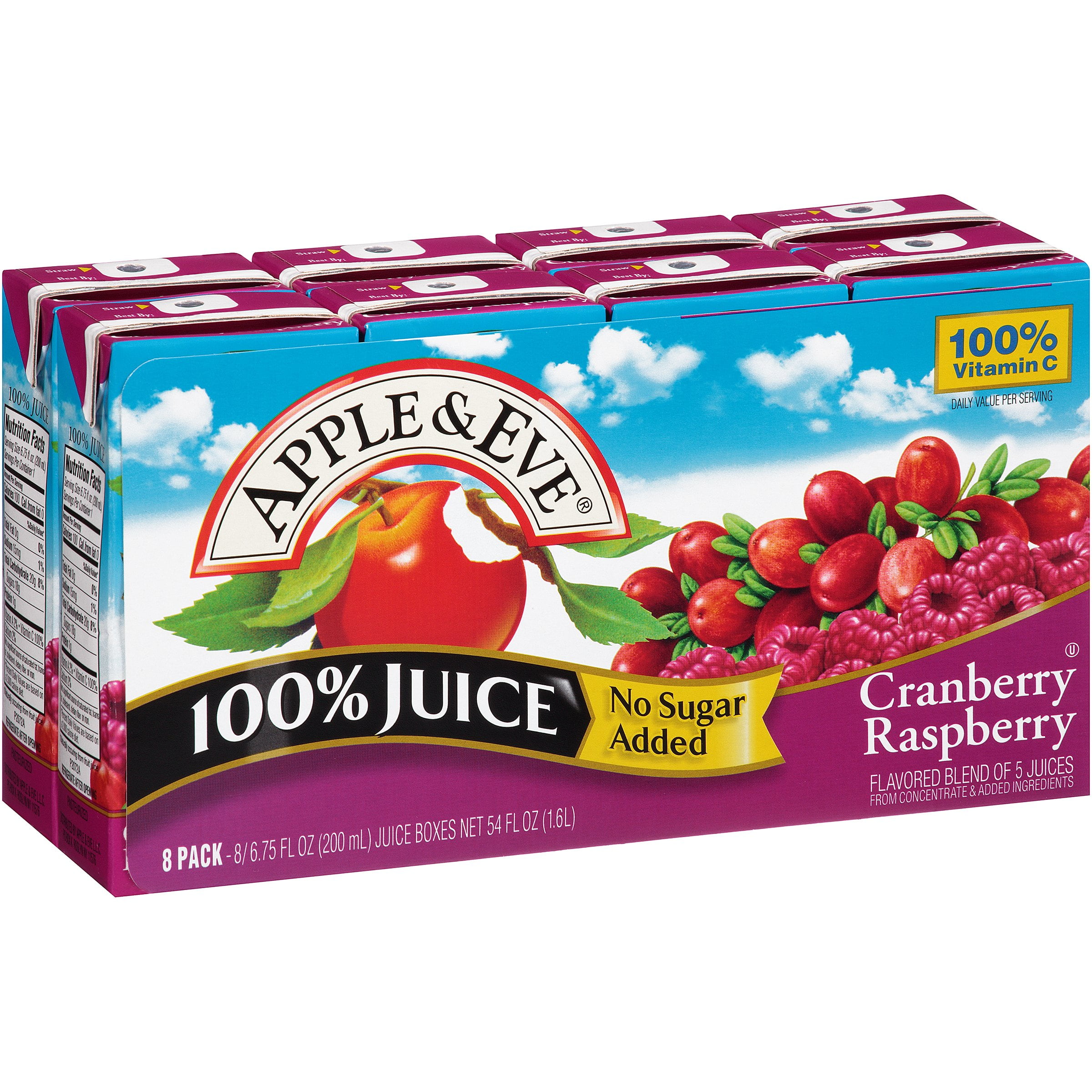 Apple & Eve Cranberry Raspberry 100% Juice 8-6.75 fl. oz. Aseptic Packs by Apple & Eve