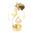 thumbnail image 3 of facefd Christmas Tea Light Rotary Candlesticks Candle Holder Metal Xmas Home Decor Moon and Cat, 3 of 9