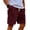 Wine, variant on Men's Corduroy Shorts with Elastic Drawstring Waist and Side Leather Patch Featuring Vintage Vertical Stripes for Summer Beach Days Casual Outings or Lounge Wear Army Green L