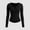 Black, variant on Aloohaidyvio Womens Long Sleeve Henley T Shirts Button Down Slim Fit Tops Scoop Neck Ribbed Knit Shirts Black L