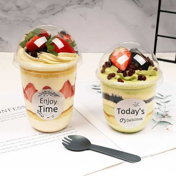 Bobo Cup Helado de salvado de frutas multicapa Helado de helado de grasa Taza de mousse Taza de pastel Taza en forma de U