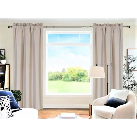 Gorgeous Home Linen Thermal Blackout Window Drapes, 84" L, 2-Pack (R64)