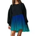 thumbnail image 1 of TJAZFJPA Robes Boho pour Femmes Mode Féminine Robe Chandail en Molleton Surdimensionnée Manches Longues Col Rond Pull Tops Coupe Décontractée Chandails en Molleton Mini Robe Robe Formelle Robe Noire Manches Longues, 1 of 4