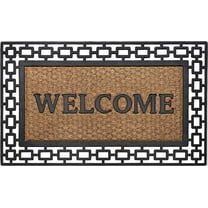 Wrought Iron Rubber Door Mat, Ironworks Durable, Easy to Clean & Decorative Outdoor Welcome Mats - Heavy Duty for All Weather - Doormat Traps Dirt, Debris, & Mud