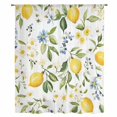 thumbnail image 2 of Summer Lemon Sheer Curtains 54 Inches Long, Yellow Botanical Spring Floral Blue Light Filering Curtains, Breathable Simi Curtain Privacy Drapes for Kitchen Bathroom Nursery Small Window Treatment, 2 of 9