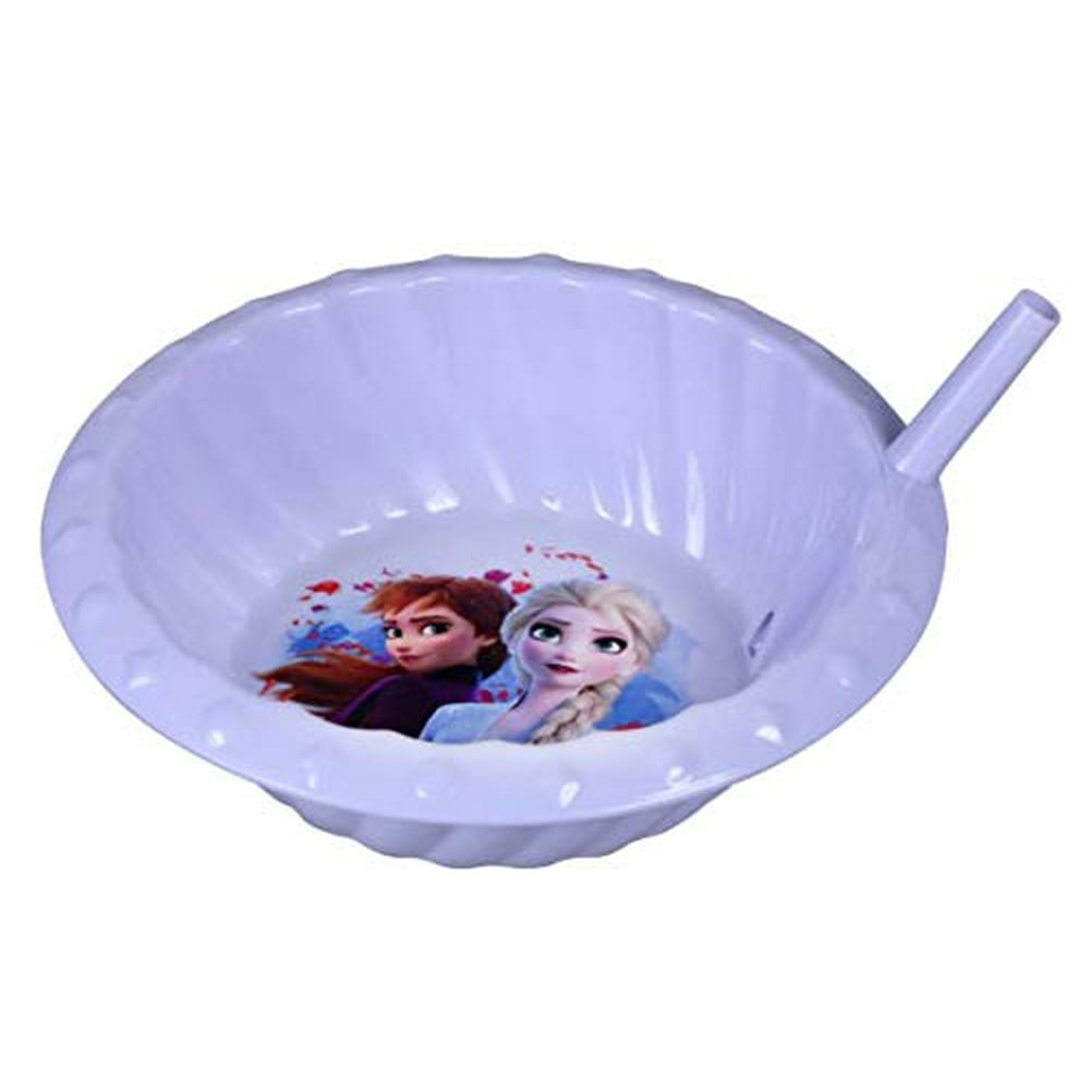 Zak! Designs Frozen Anna & Elsa Cereal Bowl with Straw