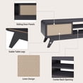 thumbnail image 3 of Wirrytor Deco Classic Media Console Wood TV Stand,Entertainment center for 65 inch tv, TV CONSOLE, TV Cabinet with 2-Tier Storage Shelves for Living Room, Bedroom,Black, 3 of 9
