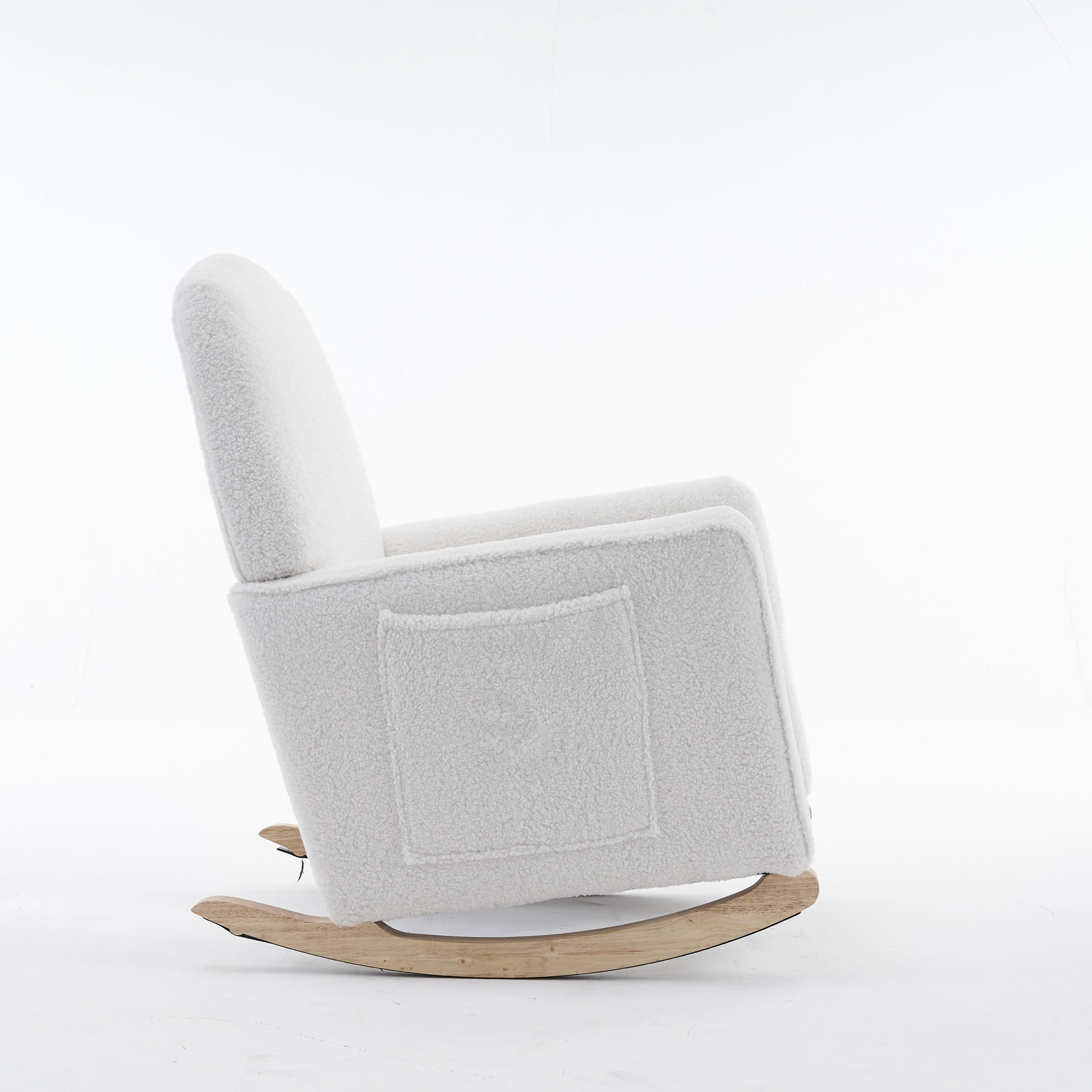Noble House Nesta Upholstered Glider Rocking Chair, Reclining Nursery Armchair with Adjustable Footrest, Ivory