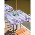 thumbnail image 2 of Outdoor Tablecloth with Umbrella Hole for Patio/Picnic/Party/Camping, Purple Flowers Waterproof Table Cloth Square Cover Washable, Weeping Spring Floral Checkered Pastoral (54"x 54"), 2 of 8