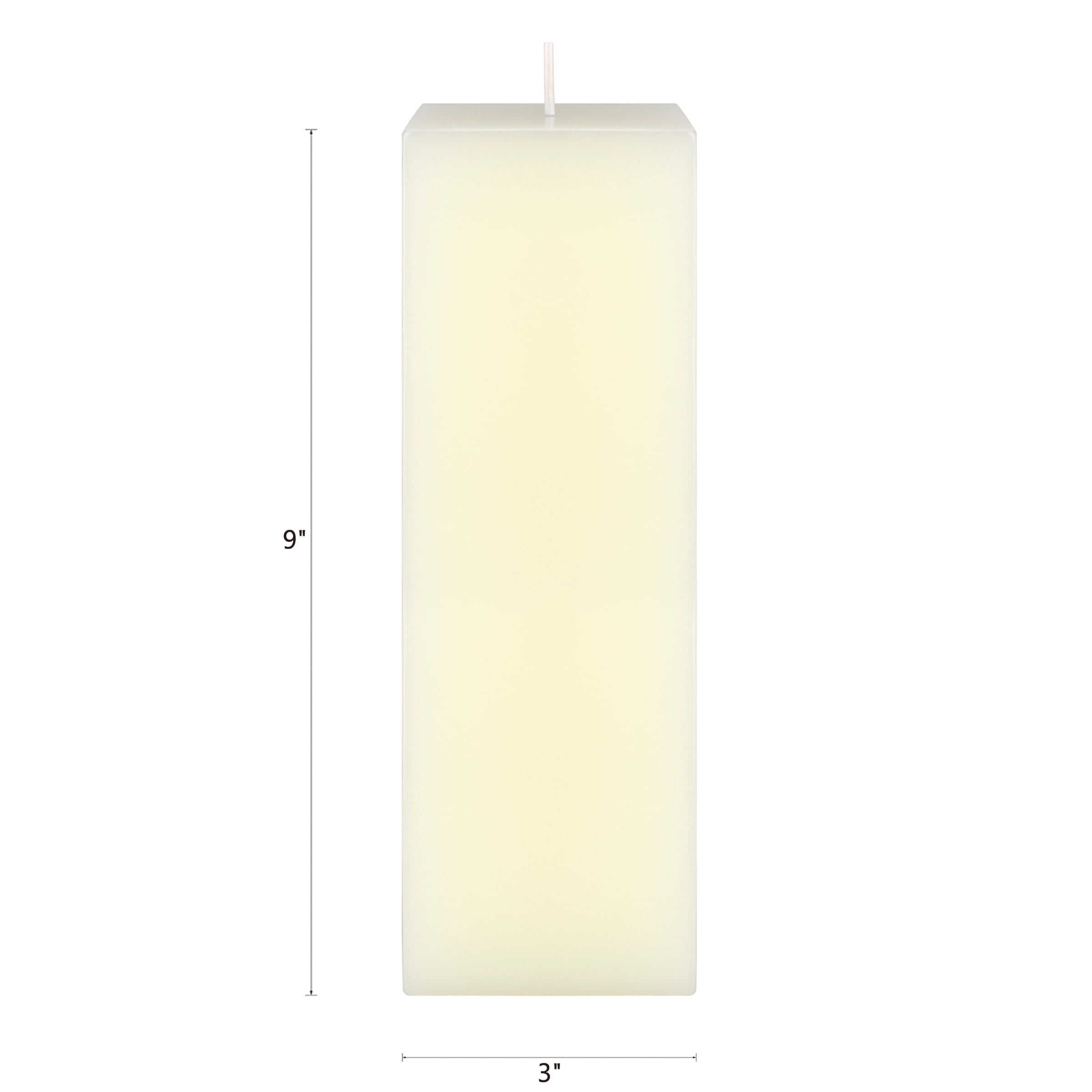Mega Candles 6 pcs Unscented Ivory Square Pillar Candle, Hand Poured Premium Wax Candles 3 Inch x 9 Inch, Home Décor, Wedding Receptions, Baby Showers, Birthdays, Celebrations, Party Favors & More