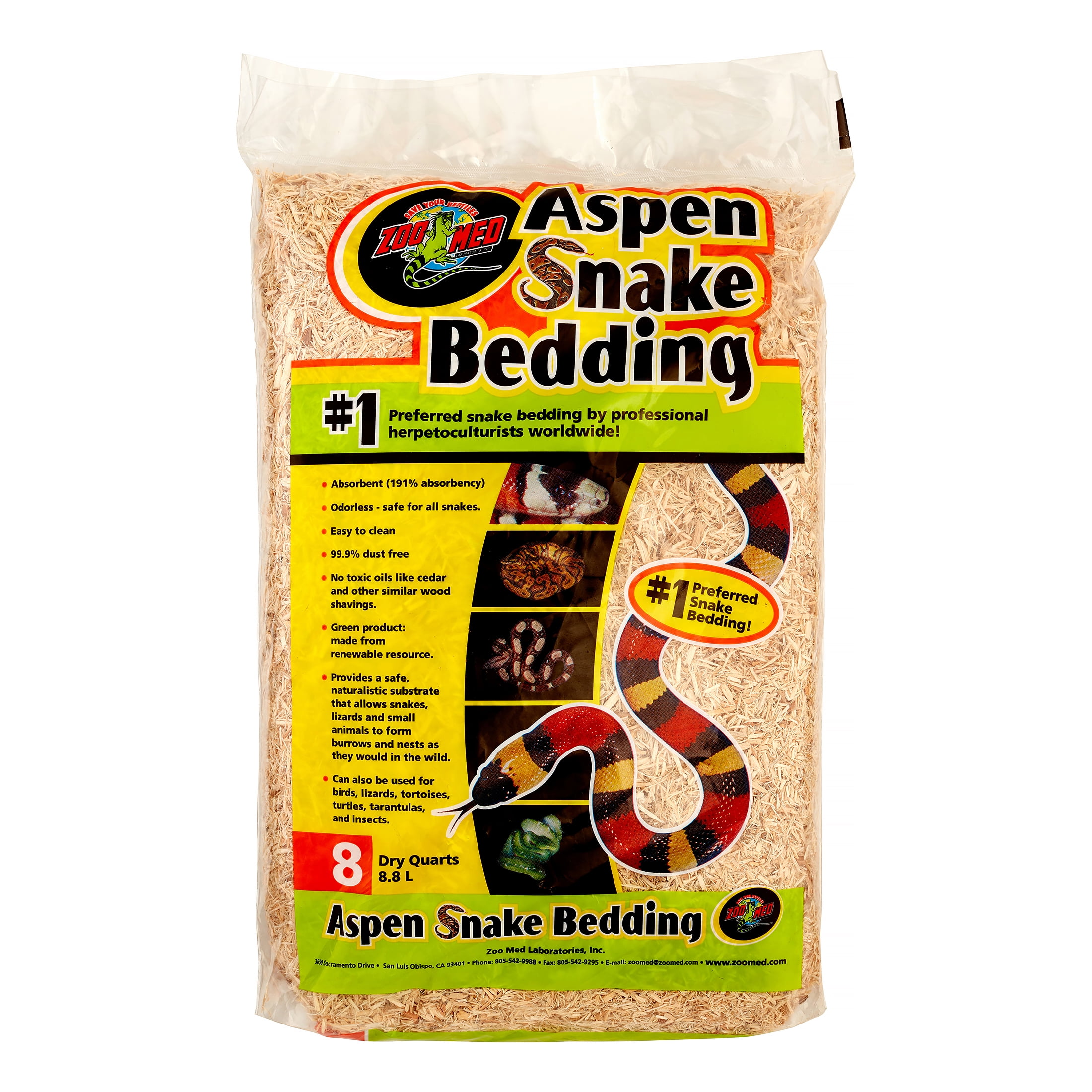 Zoo Med Aspen Snake Bedding, 8 Qt